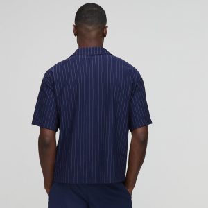Slim Panelled Zip Neck Interlock Polo