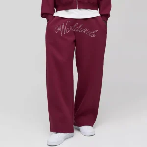 Wide Leg Star Tricot Split Hem Joggers