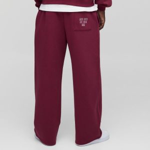 Wide Leg Star Tricot Split Hem Joggers