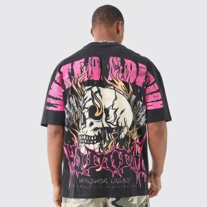 Oversized Marble Heart Graphic T-shirt