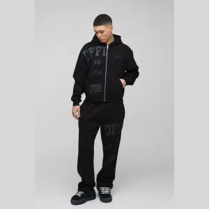 Oversized Man Colour Block Short Tracksuit
