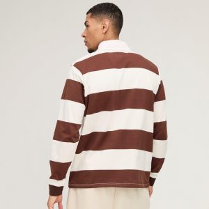Oversized Boxy Pinstripe Revere Polo