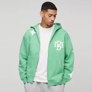 Oversized Worldwide Contrast Stitch Hoodie