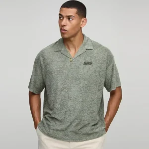 Oversized Short Sleeve Bonded Scuba Polo