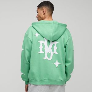 Oversized Worldwide Contrast Stitch Hoodie