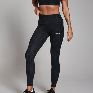 Contrast Texture Leggings - Espresso