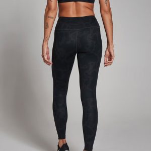 Contrast Texture Leggings - Espresso