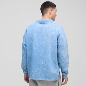 Regular Fit Stripe Long Sleeve Rugby Polo