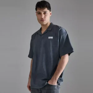 Oversized Textured Revere Polo