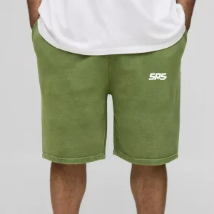 Oversized Washed Rhinestone Jersey Shorts