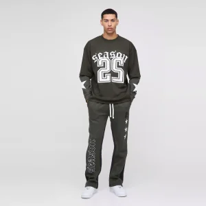 Oversized Boxy All Over Heart Printed Hooded Tracksuit
