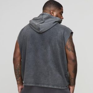 Oversized Boxy Cross Embroidered Zip Through Hoodie