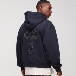 Oversized Ghost Band License Printed Hoodie